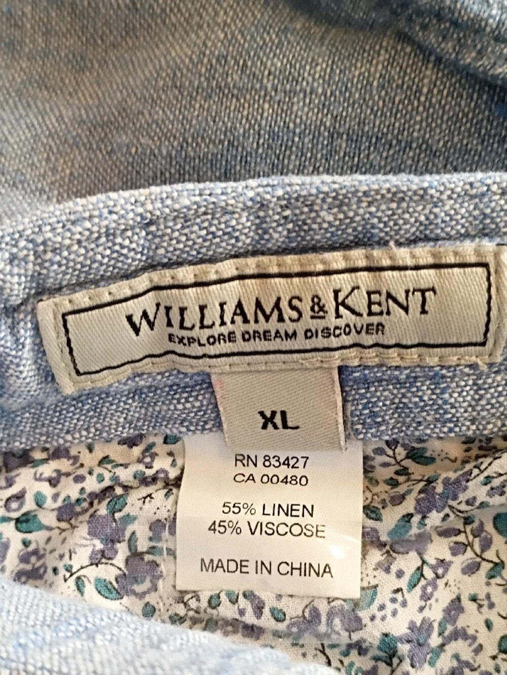 Linen/Viscose Light Blue Casual Drawstring Pants 34-36
